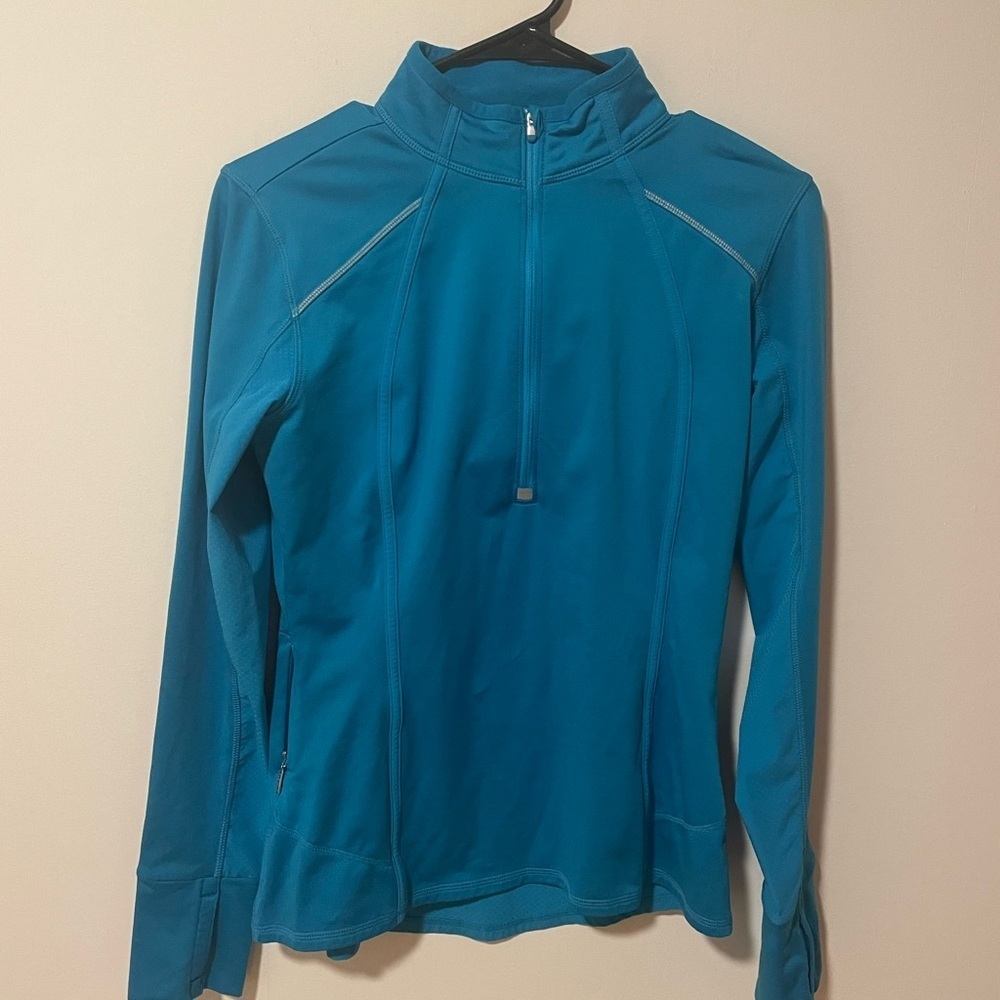 Athleta 1/2 Zip Running Top Turquoise Women's XS, fits like S - Picture 2 of 10